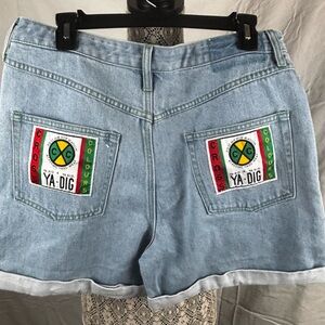 Cross Colours Button Fly Jean Shorts. A major 1990s hip-hop streetwear brands